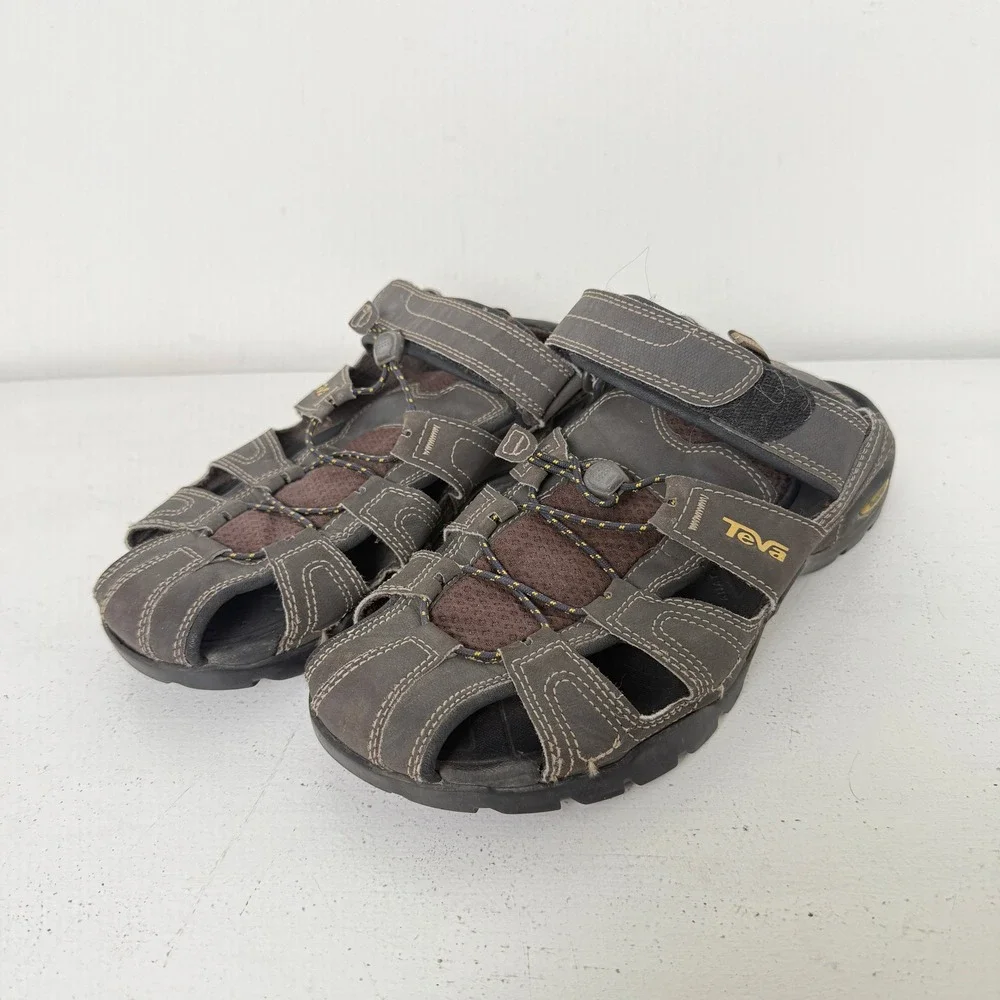 Teva‎ Omnium Mens 9 Brown Closed Toe Fisherman Sandals Hiking